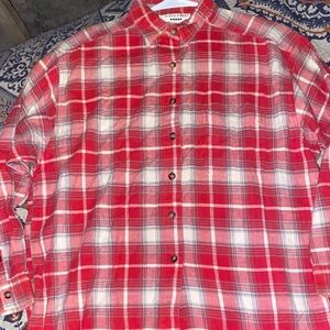 Stylish Red Plaid Button-Down Shirt